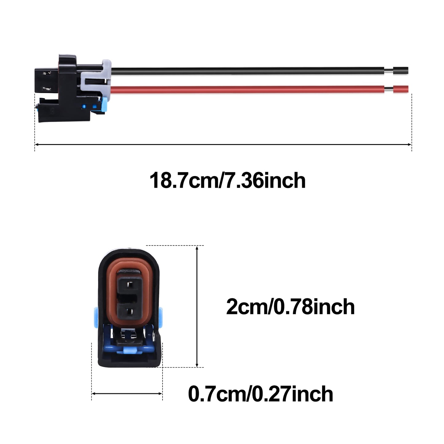 HiSport LS Truck Fuel Injector Connector Pigtail Wire Compatible with Chevrolet GMC 1500 2500 3500 Mini Multec 2 (8 pack) Replace 17113553 17113698 WPINJ31X8