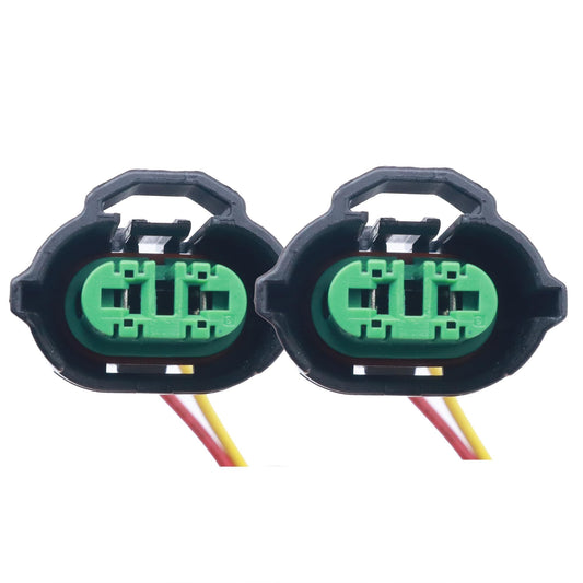 HiSport 2PCS H8 H9 H11 880 881 Female Adapter Wire Connector Headlight Fog Light Wiring Harness Retrofit Pigtail Compatible with Toyota GMC Chevy Honda Jeep Ford Dodge Bulb LED Headlamp