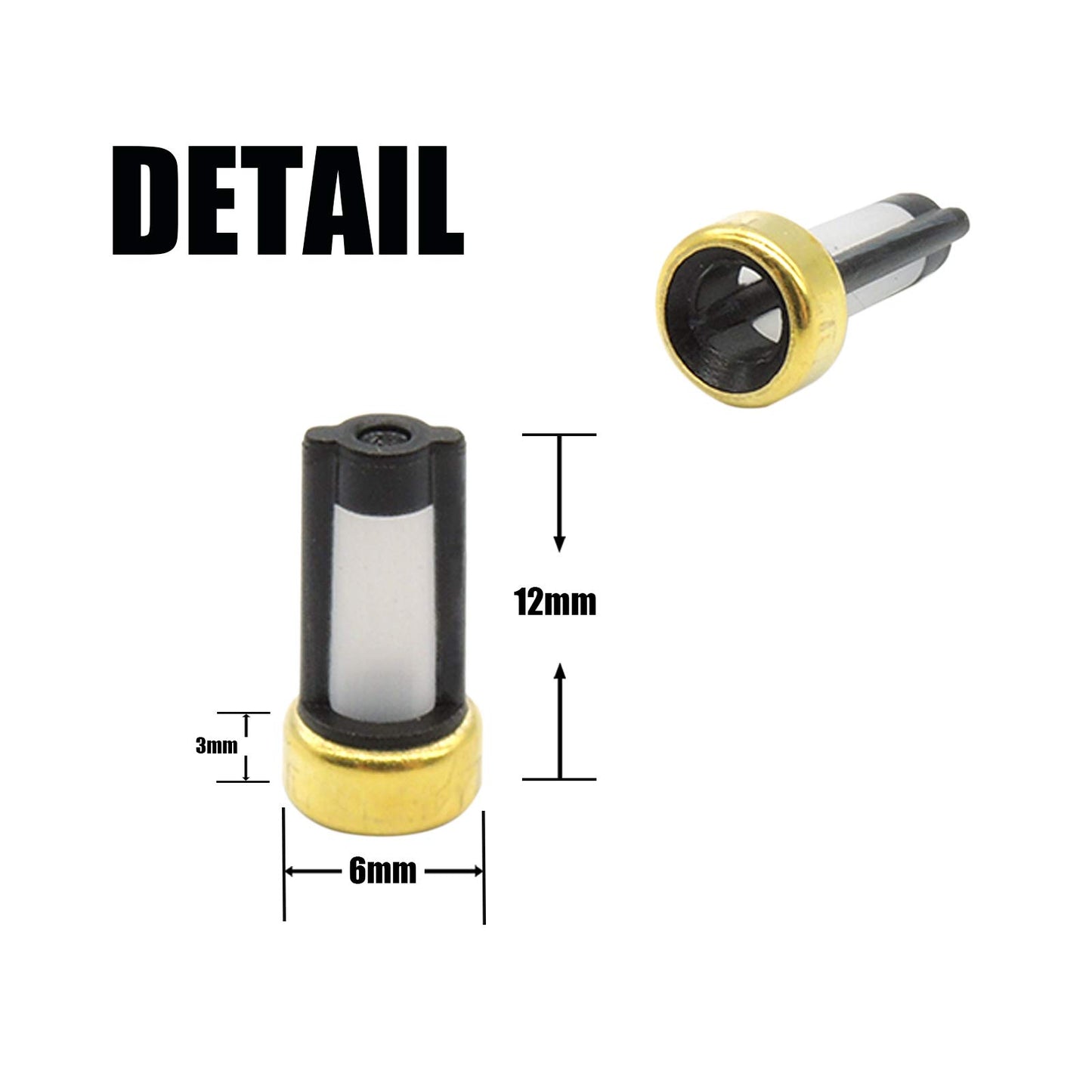HiSport Fuel Injector 101 Micron Baskets Filter [6mm x 3mm x12mm] Universal Repair Seal Kits [50 Pcs]