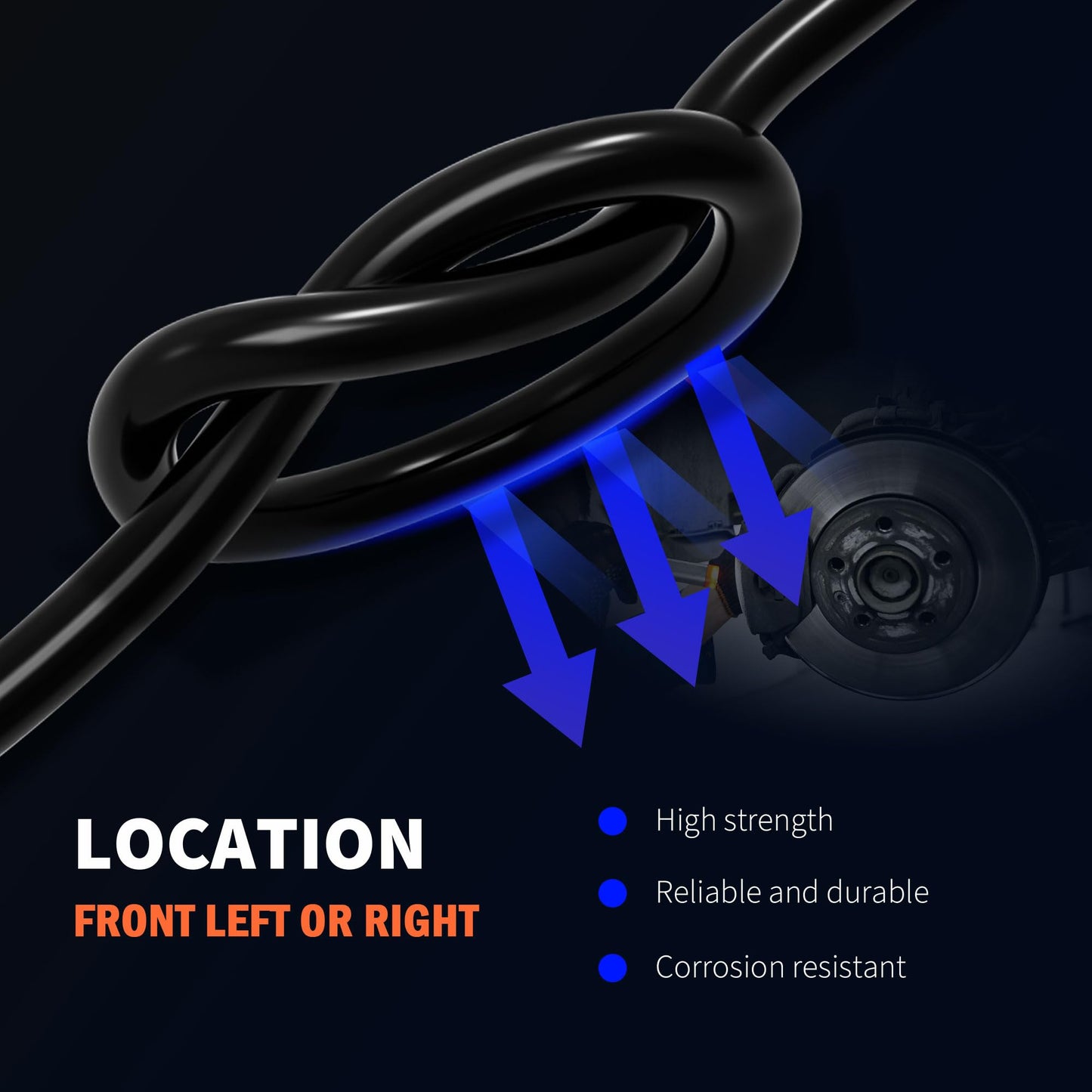 HiSport 970-013 Front Left or Right ABS Wheel Speed Sensor Compatible with Chrysler & Dodge Challenger 2011-2014, Charger 2011-2014 Replaces 4779639AB, 4779639AD