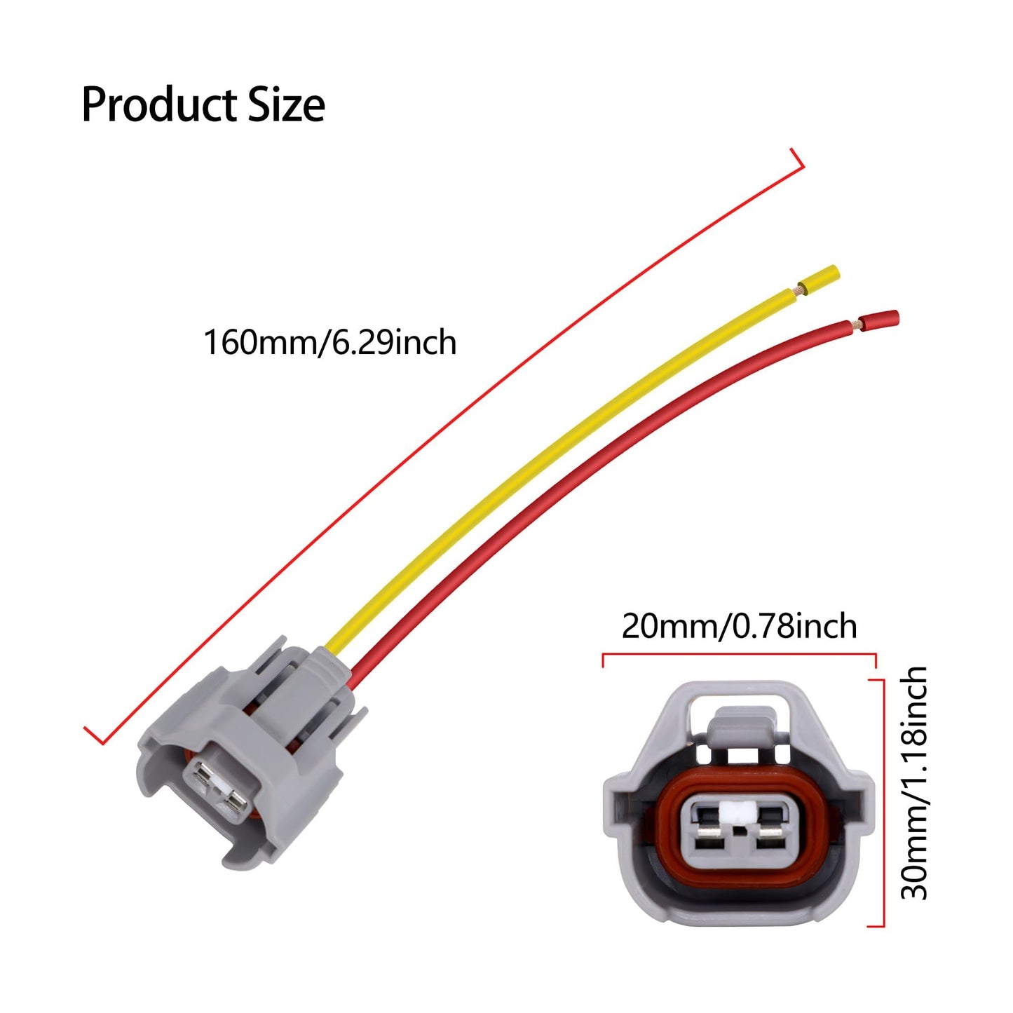 HiSport S2330 Fuel Injector Connector Compatible with Audi Chevrolet Chrysler Dodge Ford Geo GMC Honda Hummer Hyundai Infiniti Kia Lexus Mazda Mercury Mini Mitsubishi Nissan Porsche Toyota Volkswagen