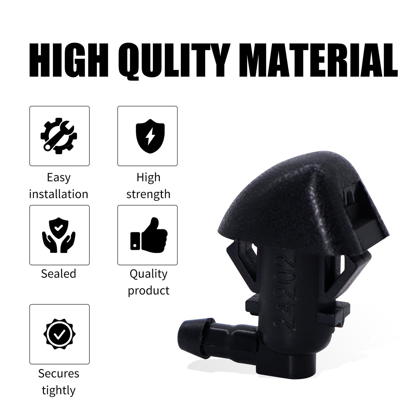 HiSport 76810-SZA-A01ZA Windshield Sprinkler Wiper Nozzle - Compatible with Honda Pilot 2009 2010 2011 2012 2013 2014 2015 - (Two Side)