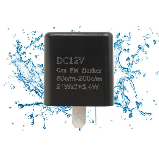 HiSport 12V 2 PIN Adjustable Waterproof Electronic Hazard Warn Flasher Relay Fix for LED Turn Signal Light Bulbs Replacement for Most Cars Motorcycles