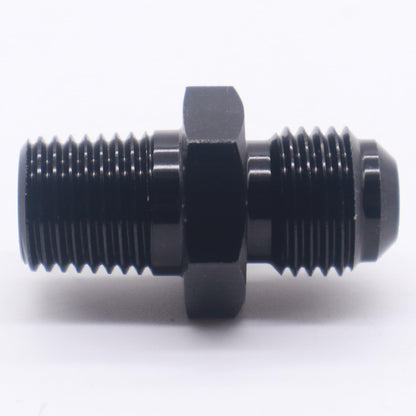 HiSport 6AN to 1/4 NPT Male Hose Fitting Adapter, Universal Aluminum Flare Male 6AN to 1/4'' NPT Union Fuel Oil Line Pipe Connector Black Anodized