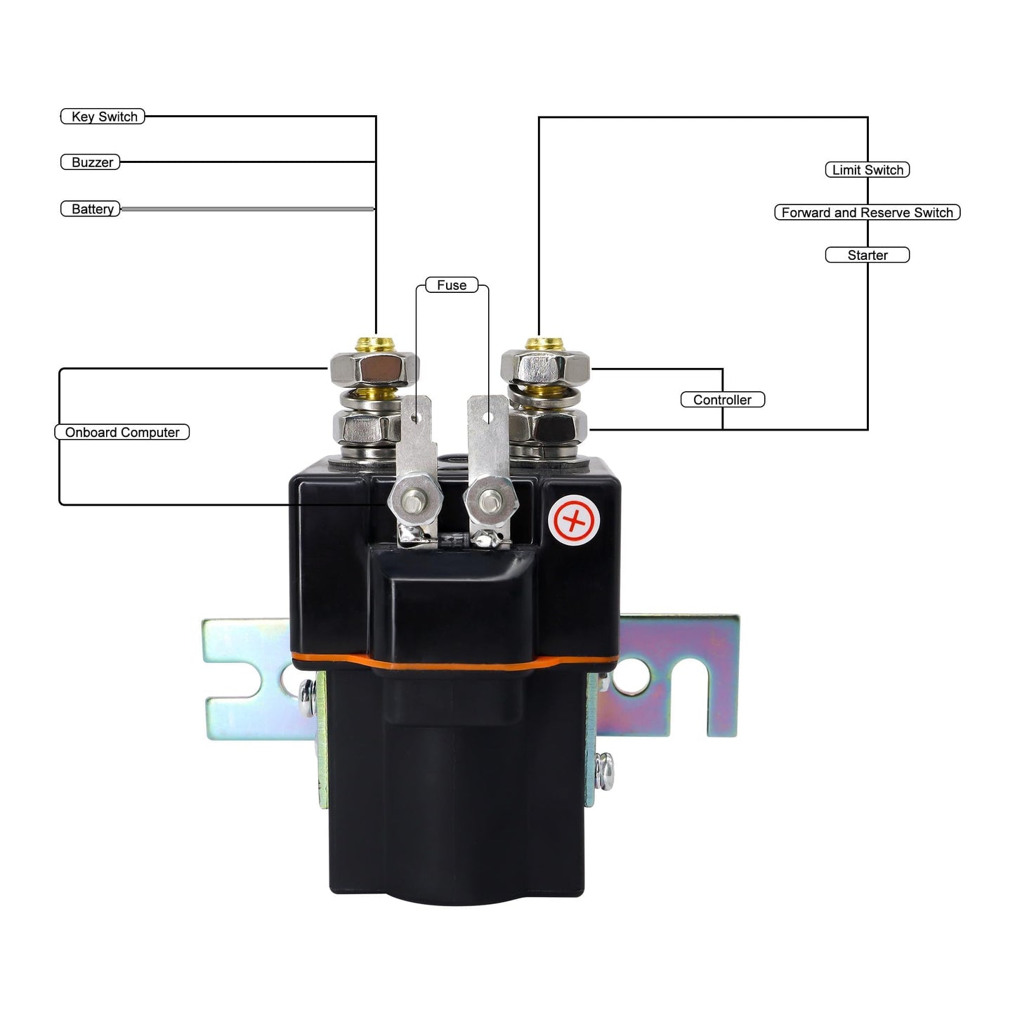 HiSport 101908701 Heavy Duty Solenoid Compatible with Club Car 48V, 4 Terminal Solenoid Coil | 95-Up DS and 04-Up Precedent Golf Carts, DS Precedent Electric Carts SW80-2028P Replace Albright 5722