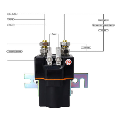 HiSport 101908701 Heavy Duty Solenoid Compatible with Club Car 48V, 4 Terminal Solenoid Coil | 95-Up DS and 04-Up Precedent Golf Carts, DS Precedent Electric Carts SW80-2028P Replace Albright 5722