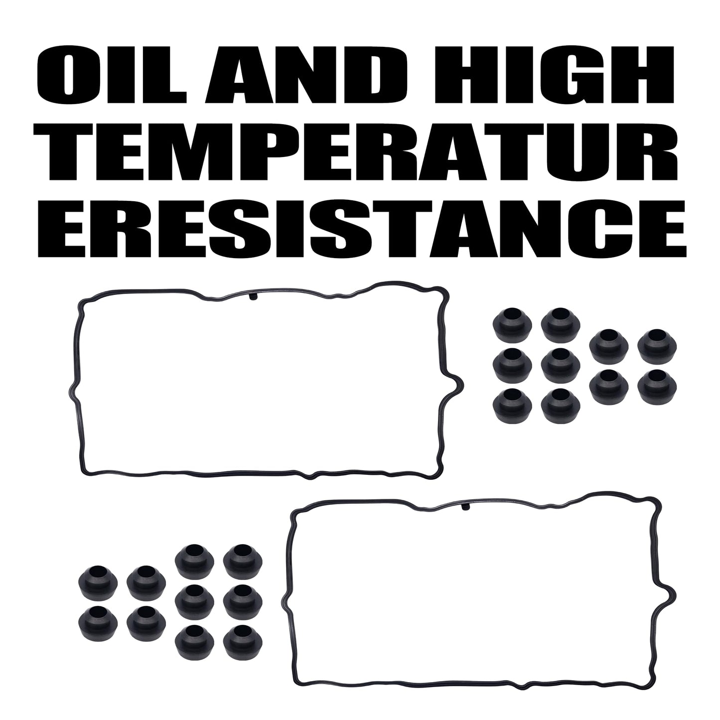 HiSport VS50652R Engine Valve Cover Gasket Set 3.7L - Compatible with Dodge Dakota Durango Nitro Ram 1500 Jeep Commander Grand Cherokee Liberty Mitsubishi Raide Ram 1500 2005-2012 - Replace VS50407