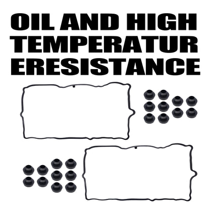 HiSport VS50652R Engine Valve Cover Gasket Set 3.7L - Compatible with Dodge Dakota Durango Nitro Ram 1500 Jeep Commander Grand Cherokee Liberty Mitsubishi Raide Ram 1500 2005-2012 - Replace VS50407