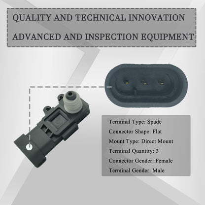 HiSport 16238399 Fuel Tank Pressure Sensor Compatible with Acura, Buick, Cadillac, Chevrolet, Chevy, GMC, Honda, Hummer, Hyundai, Isuzu, Kia, Oldsmobile, Pontiac, Saab, Saturn Replace 12206740
