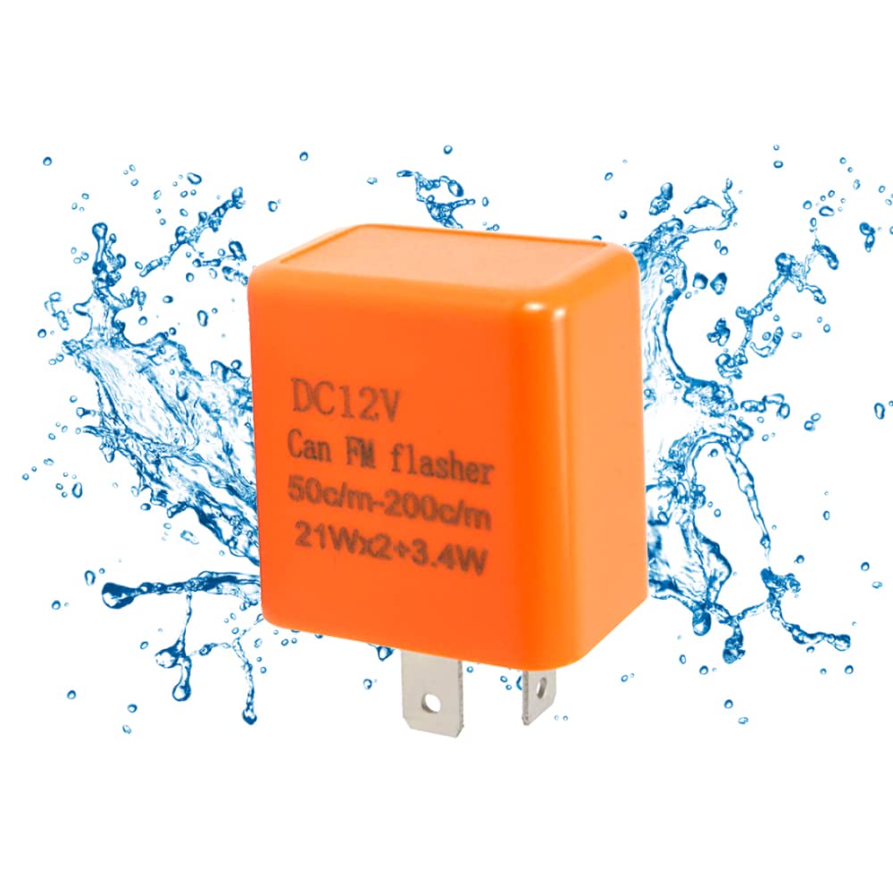 HiSport 12V 2 PIN Adjustable Electronic Flasher Relay Compatible with Honda Grom 125£¬ Kawasaki ZX6R£¬250R, Ninja 300£¬ Z300£¬Fix for LED Turn Signal Light Bulbs