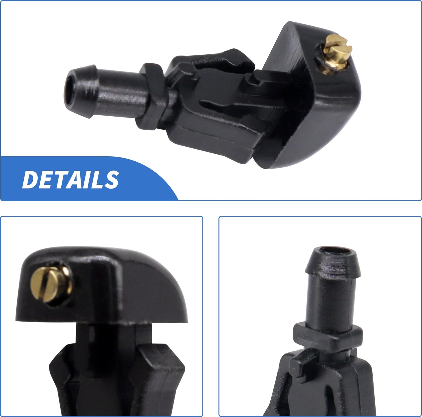 HiSport 3W7Z17603AA Windshield Sprinkler Wiper Nozzle - Compatible with Ford Flex E-150 E-250 E-350 Super Duty E-450 Super Duty F-150 Crown Victoria Taurus X Five Hundred Freestyle 2003-2014