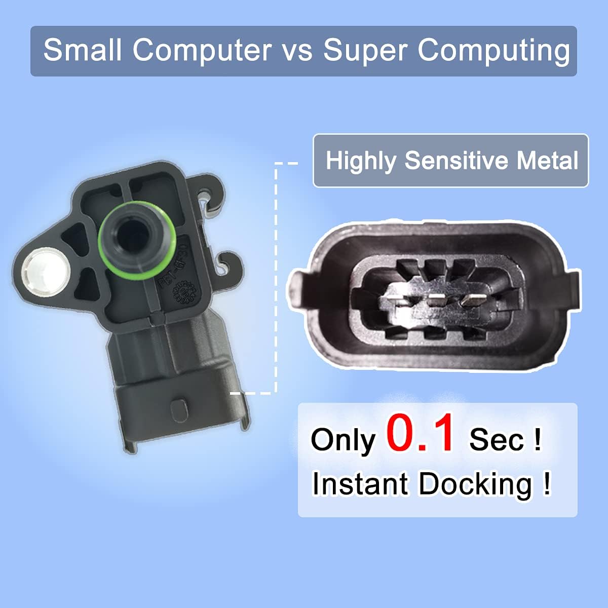 HiSport 12644228 Manifold Pressure (MAP) Sensor Compatible with Buick Allure, Cadillac CTS, Chevrolet Chevy Express 1500 2500 3500 4500 Avalanche, GMC Canyon, Hummer H2, Isuzu Ascender, Saab 9-7X