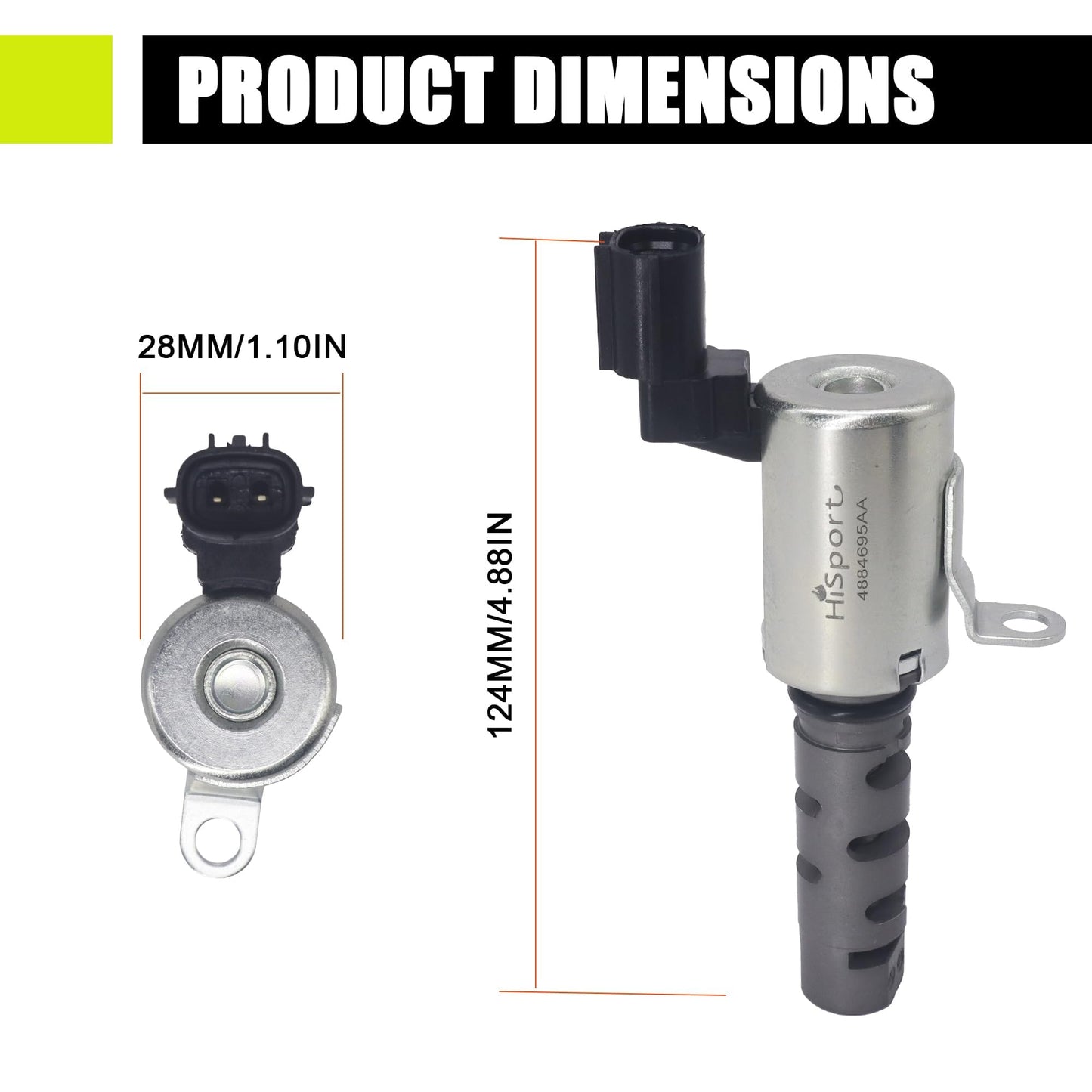 HiSport 917-291 Variable Valve Timing Solenoid - Intake VVT Compatible with Chrysler 200 2011-2014 Sebring 2007-2010, Dodge Avenger 2008-2014 Caliber 2007-2012 Journey 2009-2020, Jeep Compass Patriot