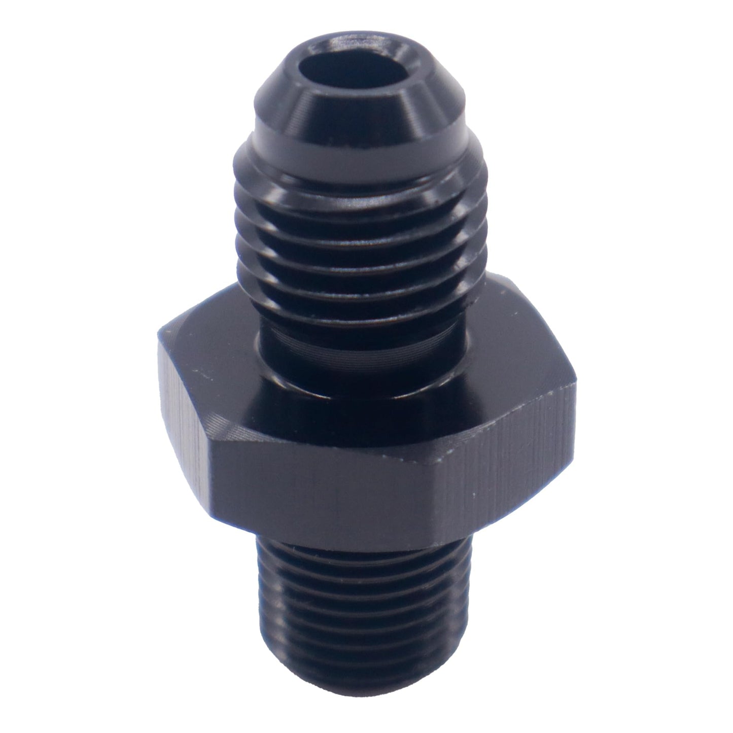 HiSport 4AN to 1/8 NPT Male Hose Fitting Adapter, Universal Aluminum Flare Male 4AN to 1/8'' NPT Union Fuel Oil Line Pipe Connector Black Anodized