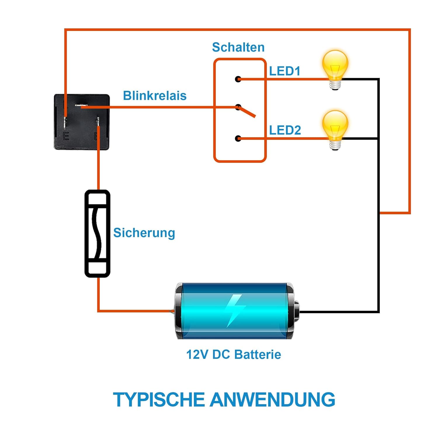 HISports Blinkrelais,3 Pin Blinkrelais Flasher Relay,CF14 12V 0.02A-20A Motorrad Blinker Blinkgeber 0,1 Watt-150 Watt Für Fahrzeug Auto Motorräder