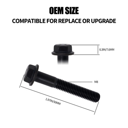 HiSport Exhaust Manifold Flanged Bolt - Compatible with Ford F250 F350 7.3L Powerstroke Diesel Engine 1994 1995 1996 1997 1998 1999 2000 2001 2002 2003