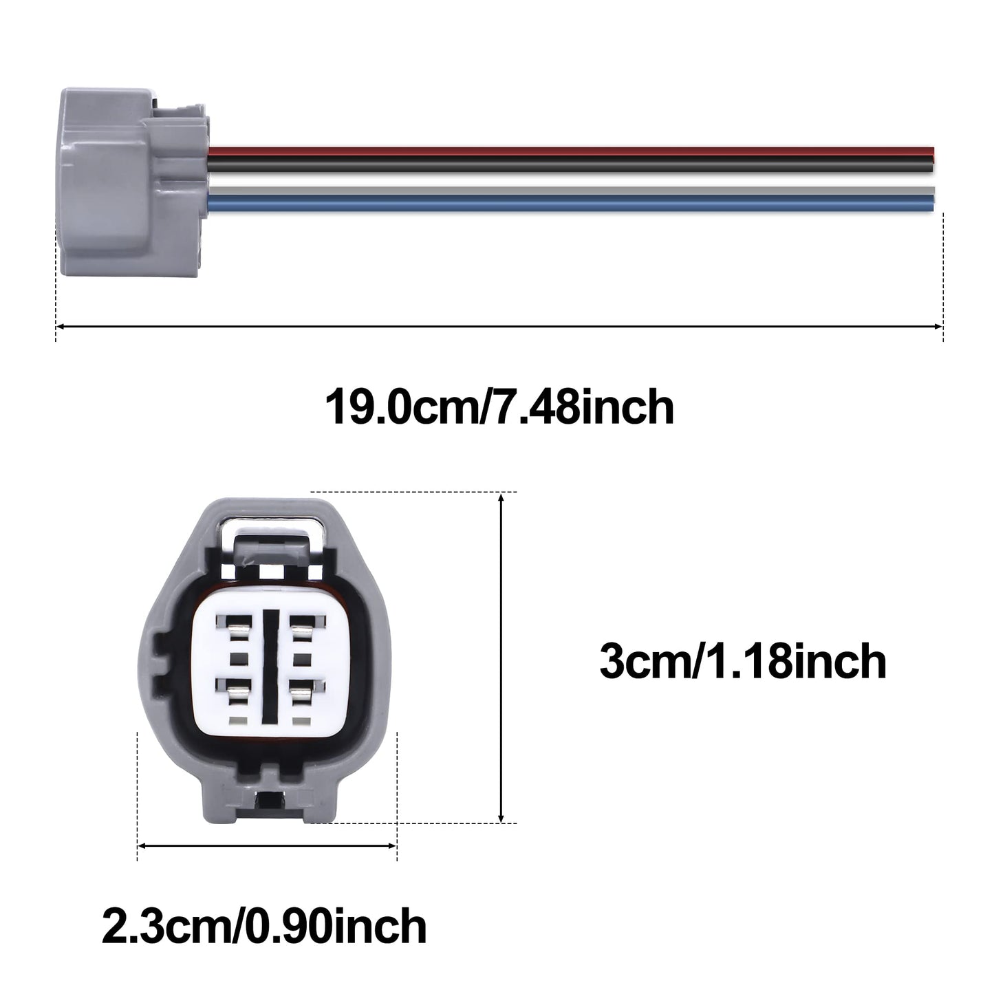 HiSport 4 pin 4-Way 4 Wire Connector for O2 Sensor 19167001 Compatible with Toyota Lexus