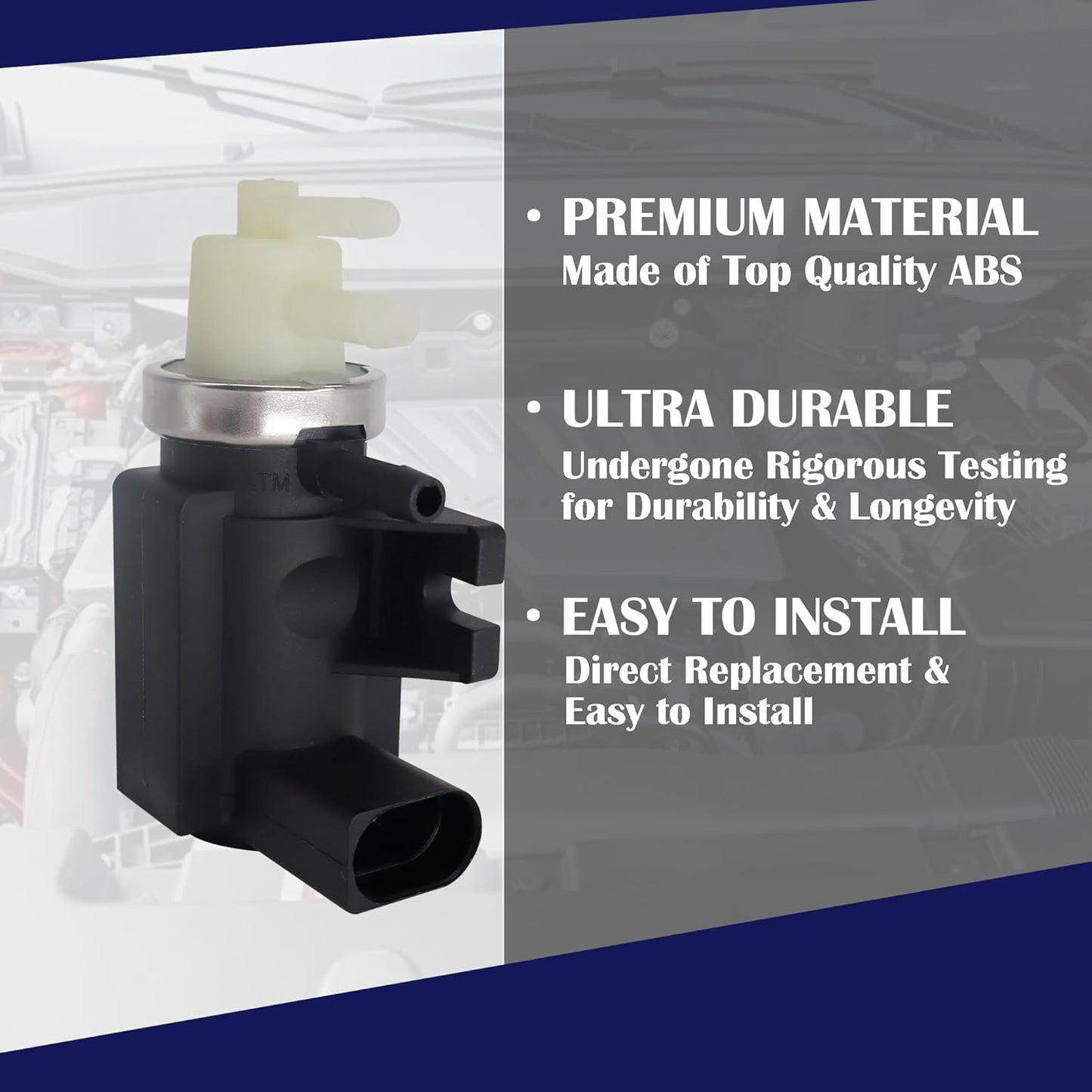 HiSport Turbo Boost Pressure Solenoid Converter Valve 1K0906627A - Compatible with AUDI A3 VOLKSWAGEN BEETLE GOLF ETTA 2004-2014 - Replaces 1J0906627B 1J0906627B 1K0906627E 9A790662700 9A790662700