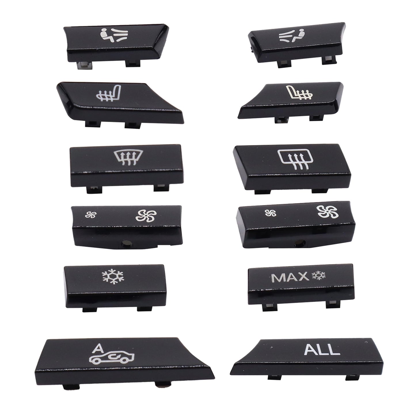 HiSport 61319313923 Set of 12 Air Conditioning A/C Heater Button Key Caps Switch Cover Repair Kit Compatible with BMW 5 Series F07 GT F10 F11, 6 Series F06 F12 F13, 7 Series F01 F02