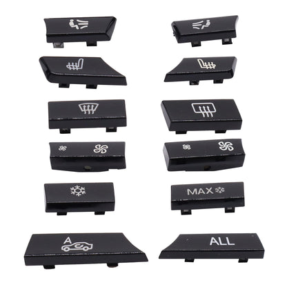 HiSport 61319313923 Set of 12 Air Conditioning A/C Heater Button Key Caps Switch Cover Repair Kit Compatible with BMW 5 Series F07 GT F10 F11, 6 Series F06 F12 F13, 7 Series F01 F02