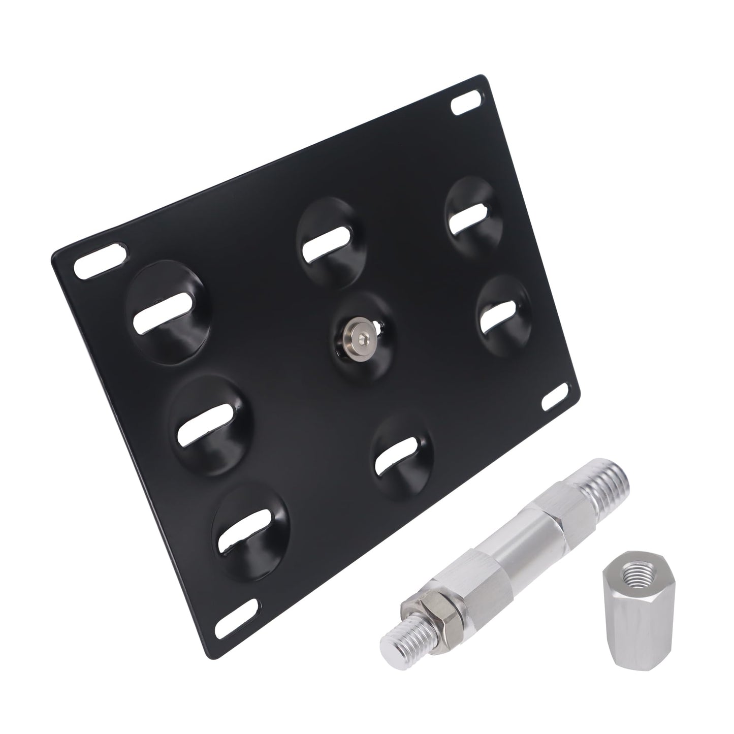 HiSport License Plate Holder Front Bumper Compatible with BMW F30 Sedan/F31 Wagon 3 Series F32 F33 F36 4 Series F10 F11 G30 G31 5 Series E84 X1, No Drill Relocator Hole Adapter Support Holder