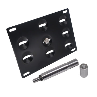 HiSport License Plate Holder Front Bumper Compatible with Mercedes C-Class CLA-Class E-Class S-Class GLK-Class ML-Class GLA-Class SL-Class, No Drill Relocator Hole Adapter Support Holder