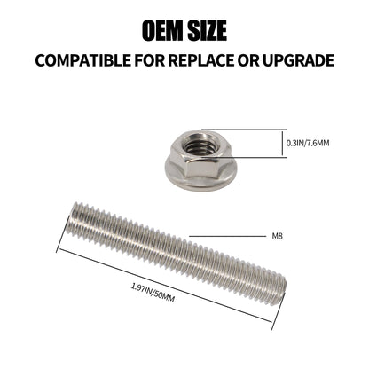 HiSport N811313S431 Exhaust Manifold Stud and Nuts Kit 48pcs - Compatible with Ford Lincoln Mercury 1996-2017 4.6L 5.4L Engines with High Strength Nuts (Stainless Steel) - Repace W707747S431