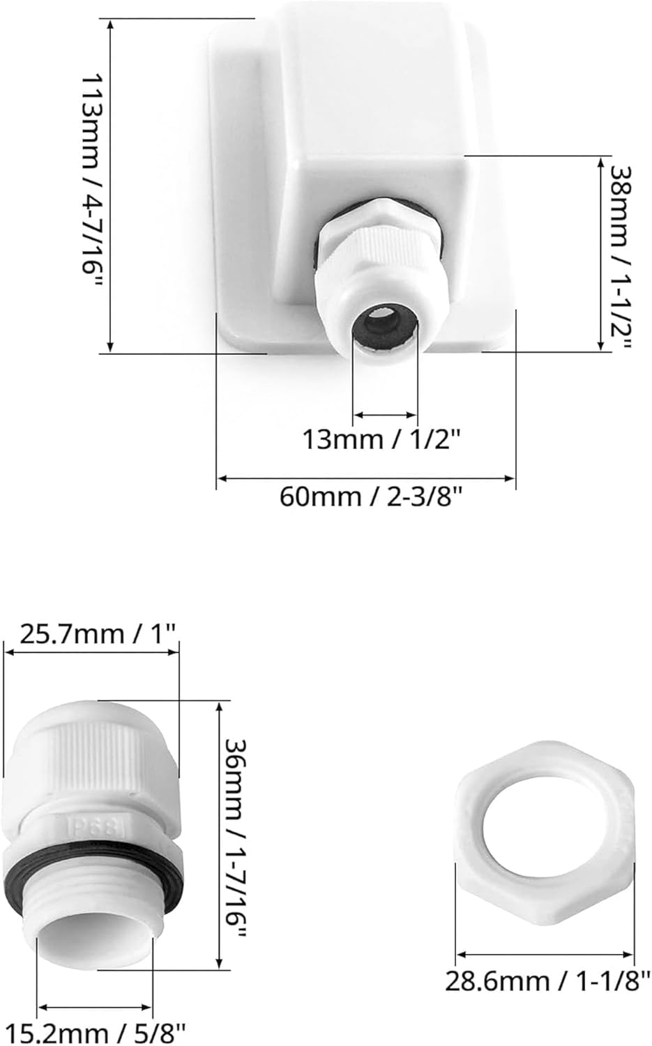 HISports 2 Stücke Dachdurchführung ABS Solar Einzel Kabel Eintrag Drüse, IP68 Solarkabel Eingangsbuchse für Kabel 6-12 mm, für Solarpaneele von Wohnmobil, Wohnwagen, Boot