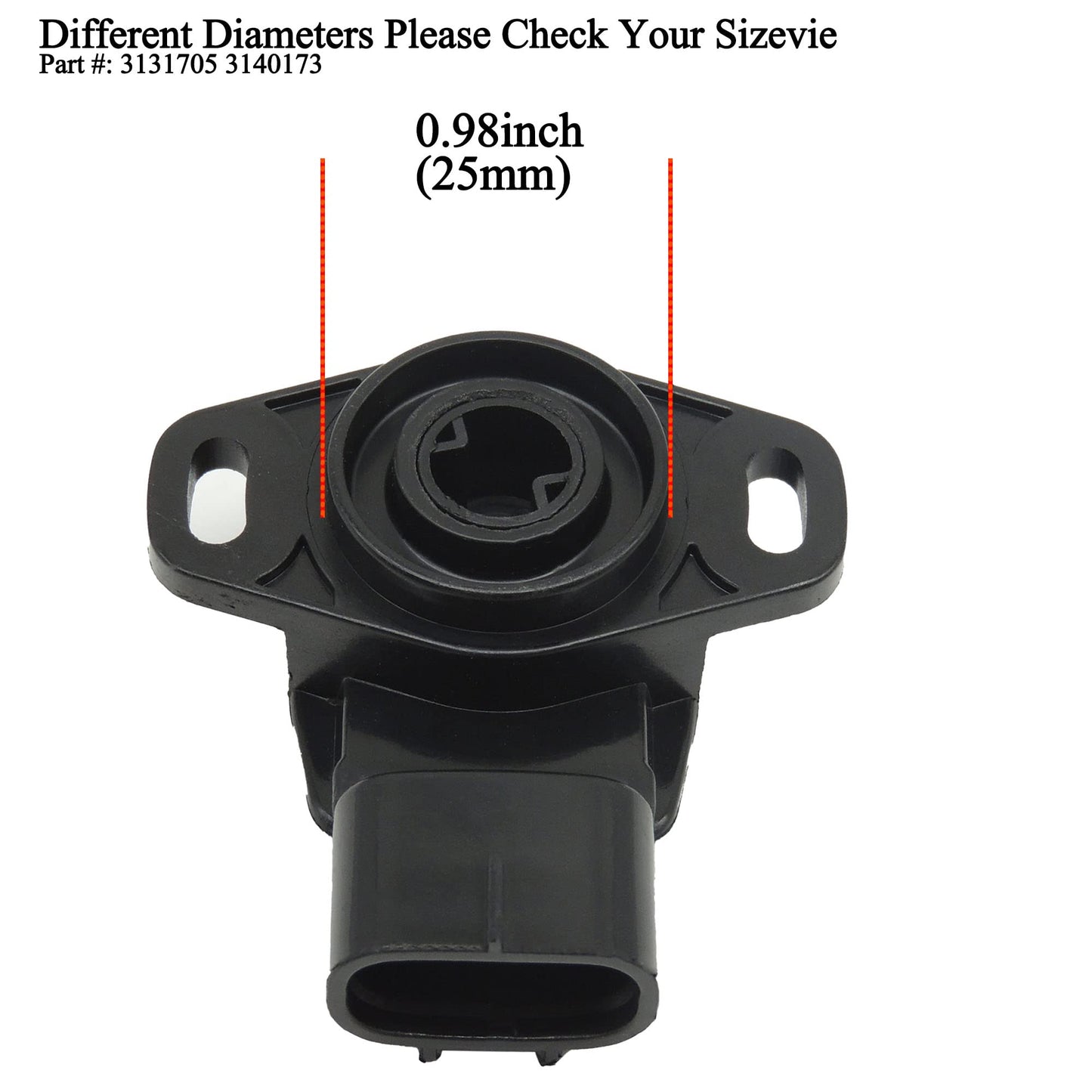 HiSport Throttle Position Sensor Compatible with Polaris Ranger 500/570,RZR 570 800,Sportsman 500/550/570 4x4 HO 2006-2016 Replace 3131705 3140173