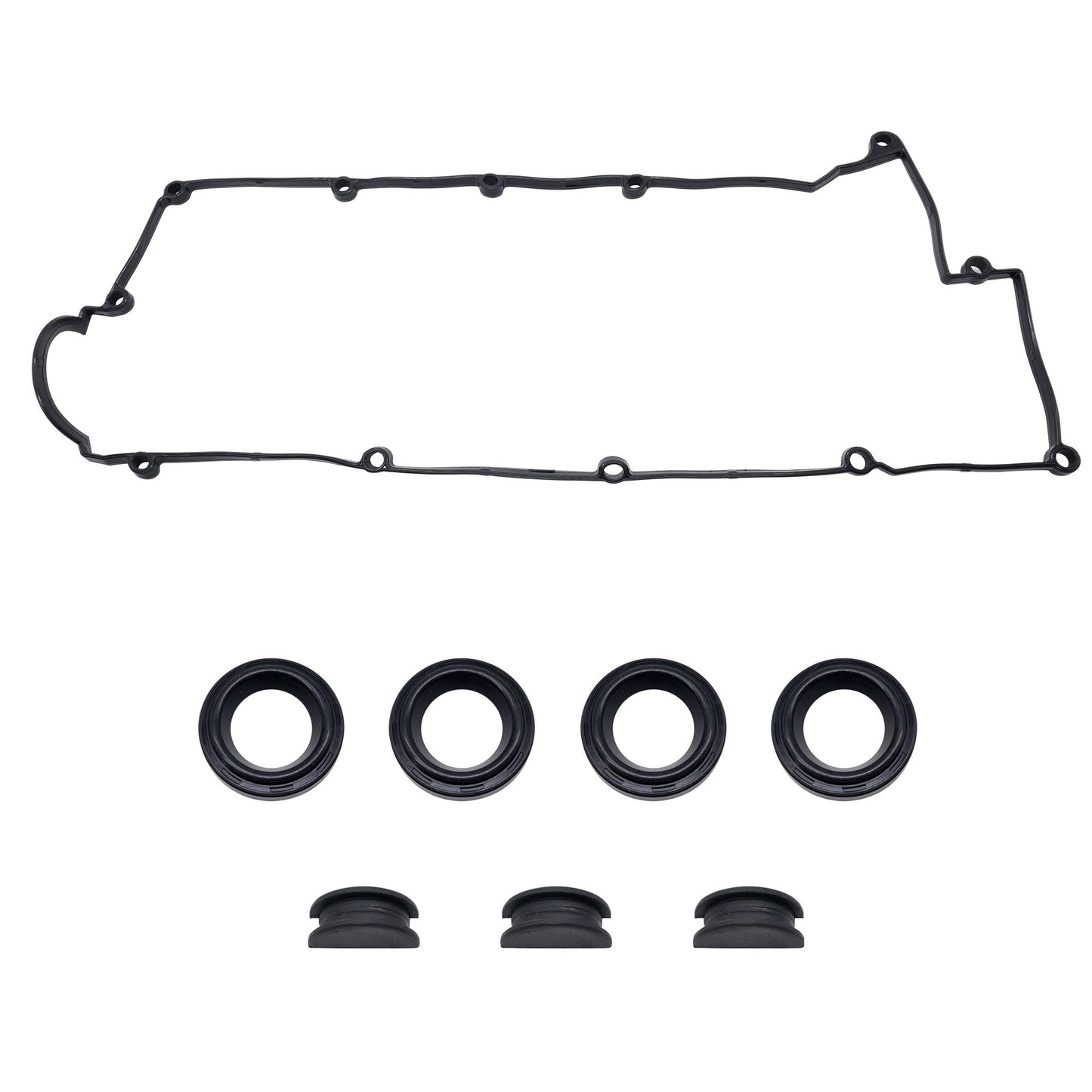 HiSport Valve Cover Gasket Set VS50583R - Compatible with Hyundai Elantra 2003-2012 Tucson 2005-2009 Tiburon 2003-2008 Kia Soul 2010-2011 Sportage 2005-2010 Spectra 2004-2009 Spectra5 2005-2009 2.0L
