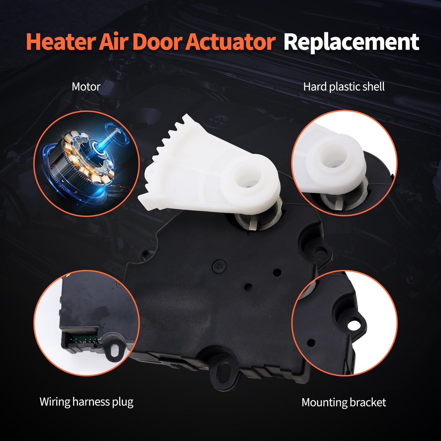 HiSport 604-110 HVAC Heater Blend Door Actuator - Compatible with Buick Rainier 2004-2007 GMC Envoy 2003-2009 Isuzu Ascender 2003-2008 Replaces 604110 52402610 89018675 89018384