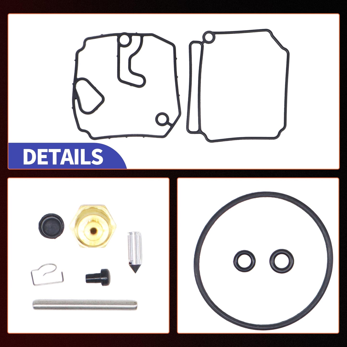 HiSport Carburetor Carb Rebuild Repair Kit Replacement for Yamaha 75HP 80HP 90HP 2-stroke with Gasket Jet Needle Valve O-ring Valve Cap