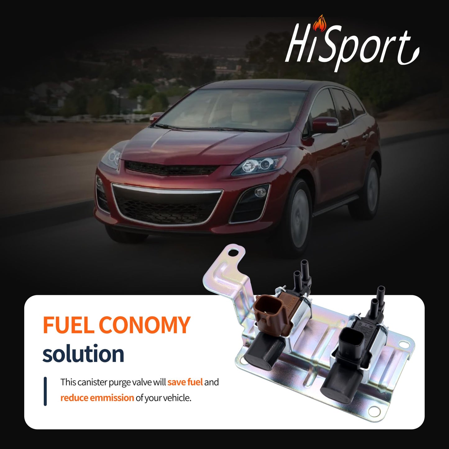 Hisport 4M5G-9A500 Intake Manifold Vacuum Runner Solenoid Valve Compatible with Maz-da 3 5 6 CX-7 K5T46597 Replaces K5T81777 K5T46597 LF82 1627 LF82 8112 LF8218741 LF82-18-741