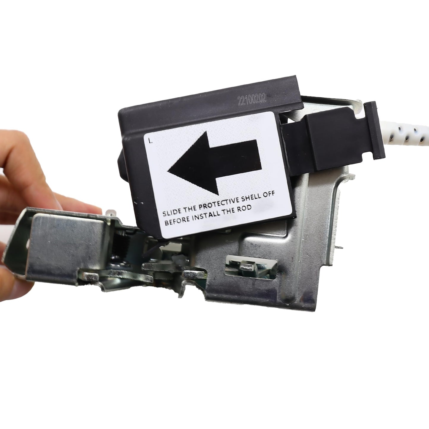 Hisport F4TZ-15219A65-A Door Latch Lock Assembly Front Left Driver Side - Compatible with 1992-1998 Ford F350 F250 F150 Bronco LH Side Power Door Latch Lock Actuator Motor Cable Rod Kit