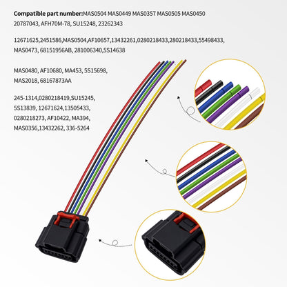 HiSport 13583440 MAF Mass Air Flow Sensor Female Connector Compatible with Buick Verano,Cadillac ATS CT6 CTS, Chevrolet Chevy Camaro Caprice Corvette Cruze, Dodge Dart, Ford F-150 250 350, GMC, Jeep