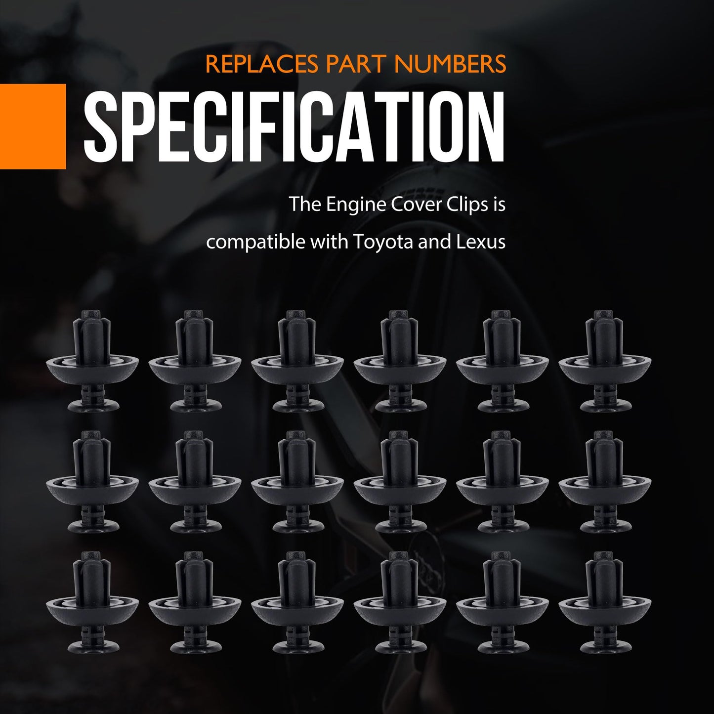 HiSport 20pcs Engine Cover Push-Type Retainer Clips 7mm Hole Compatible with Toyota 4Runner Land Cruiser Camry Lexus GS350 GX460 IS250 CT200H Replaces 90467-07211