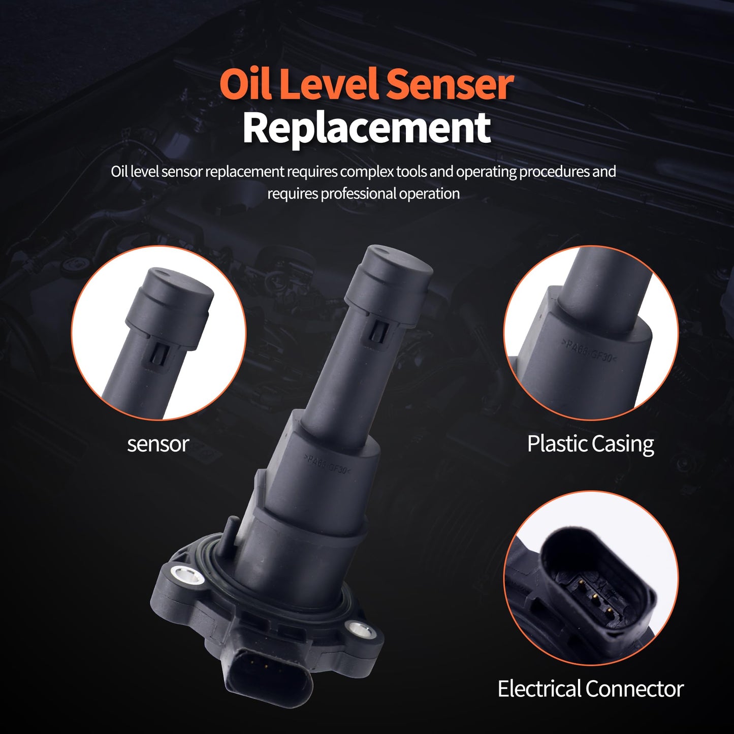 HiSport Engine Oil Level Sensor 03F907660D 03F907660E Compatible with Audi A3 A4 A5 A6 A8 Q3 S3 S8 Tt, Replacement for Volkswagen Arteon Atlas Beetle Golf Gti Jetta Passat Tiguan