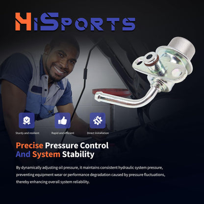 HiSport Fuel Injection Pressure Regulator PR4119 Replacement for Ford Probe 1993-1997 Mazda 626 1993-2002 Millenia 1995-2002 MX-6 1993-1997, 3.0 Bar