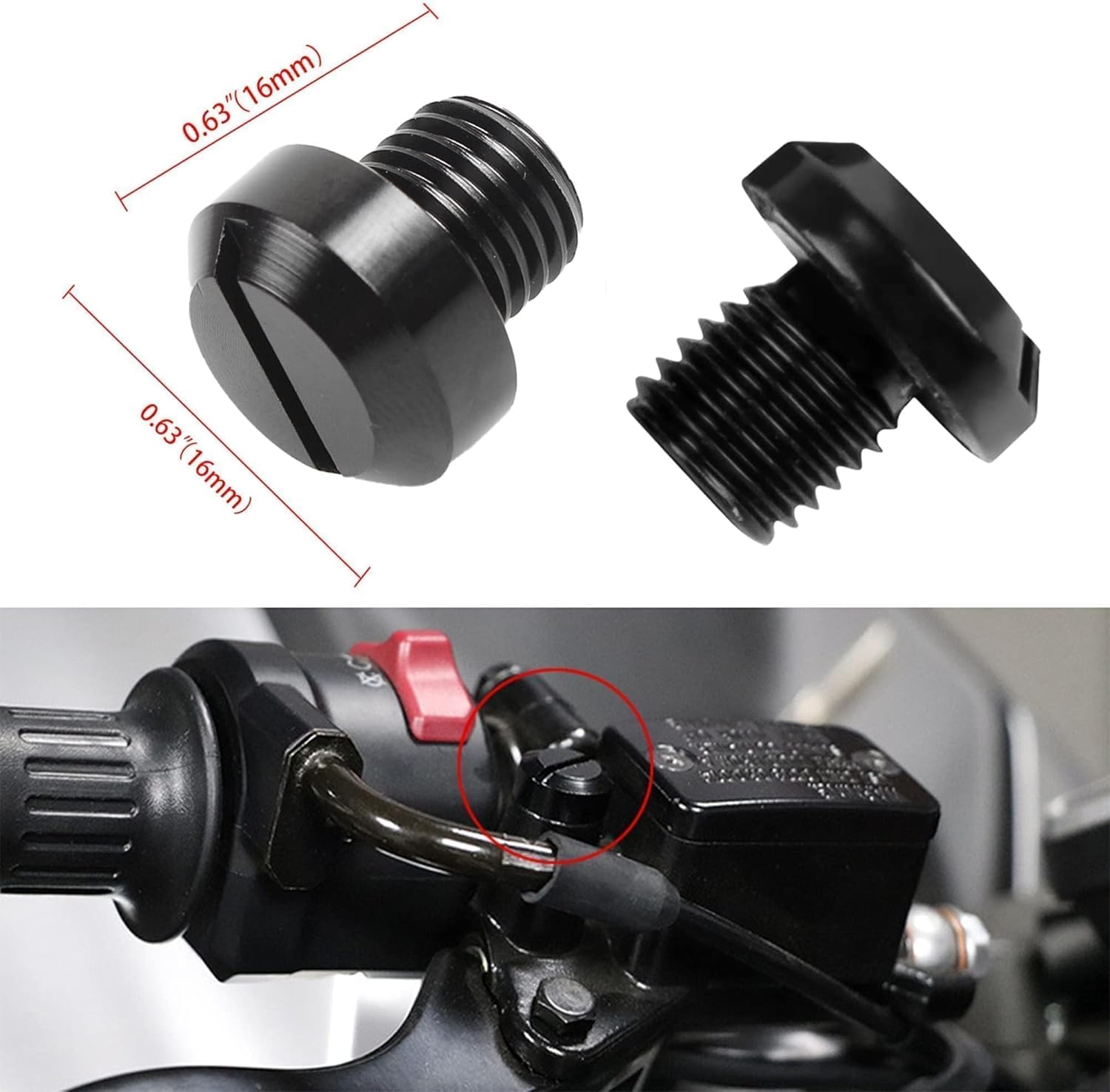 HISports 4 Stück Motorrad Spiegel Blindstopfen Universal, Aluminium CNC Spiegelloch Schrauben M10 x 1,25 Rechts und Linksgewinde Blindstopfen