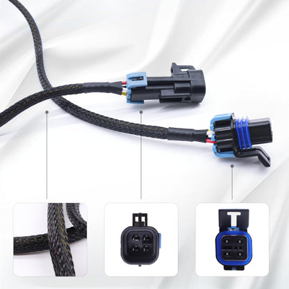 HiSport Wire Harness for LS2 LS6 O2 Header Wire Harness Black 24" O2 Oxygen Sensor Extension Square 4 Pin
