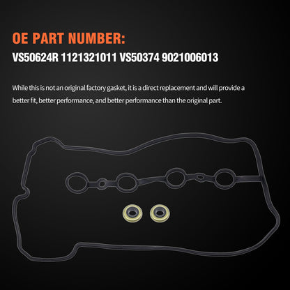 HiSport Valve Cover Gasket Set - Compatible with Scion 2004-2006 xA 2004-2006 xB Compatible with Toyota 2000-2005 Echo 2001-2009 Prius 2012-2019 Prius C 2006-2019 Yaris 1.5L - Replace VS50624R