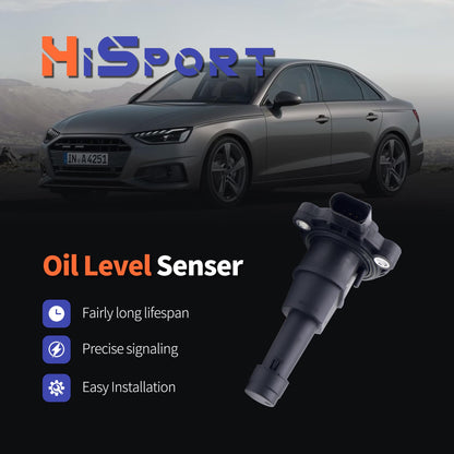 HiSport Engine Oil Level Sensor 03F907660D 03F907660E Compatible with Audi A3 A4 A5 A6 A8 Q3 S3 S8 Tt, Replacement for Volkswagen Arteon Atlas Beetle Golf Gti Jetta Passat Tiguan