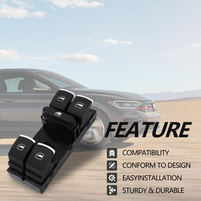 HiSport Master Power Window Switch Compatible with Volkswagen CC 2009-2017,Golf 2010-2013,GTI 2007-2013,Jetta 2005-2017,Passat 2006-2017,Rabbit 2006 2007 2008 2009,Tiguan 2009-2017 Replaces 11K4959857