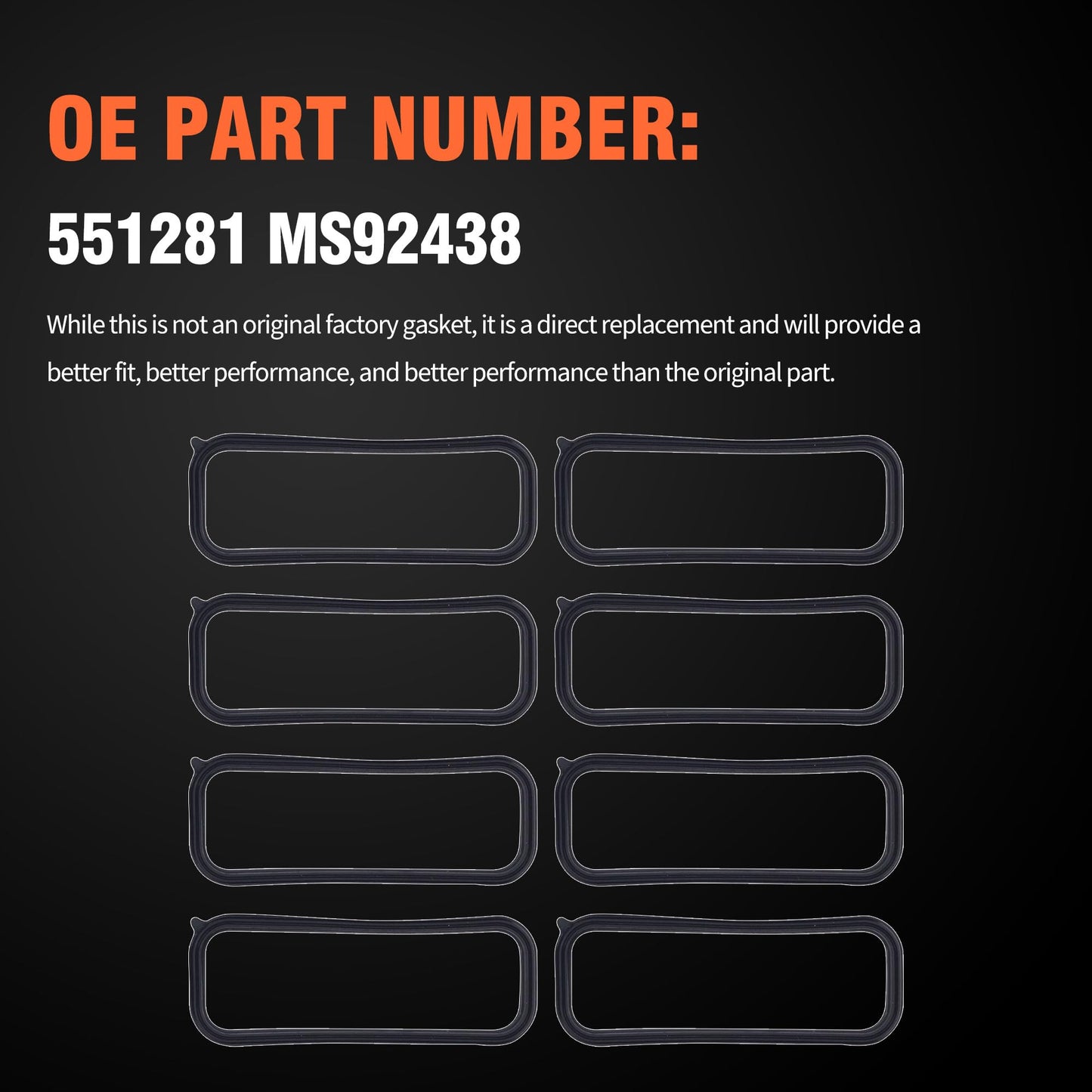 HiSport Fast LSX LS1 LS6 Intake Manifold Seal Orings Gasket Set Compatible with Camaro Corvette LS GTO LM7 LR4 LQ4 L59 LQ9 LM4 L33 Gen III FBody C5 G8 551281 5.7L