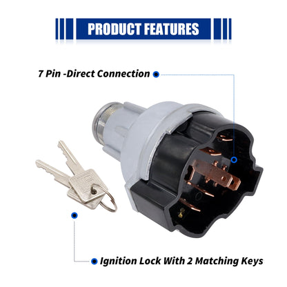 HiSport 1116683 Ignition Lock Cylinder Starter Switch in Dash with 2 Keys Compatible with Chevy GMC 1967-1979 Replace LS105,US84,1125,LS411