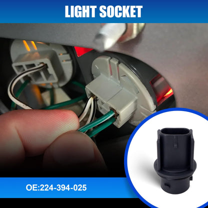 HiSport 2PCS 224-394-025 Front Turn Signal Bulb Socket for HAL 3157NA 4157NA Compatible with Freightliner Cascadia M2, Columbia Headlight Light Lamp Connector Plug Replace 224-394-045