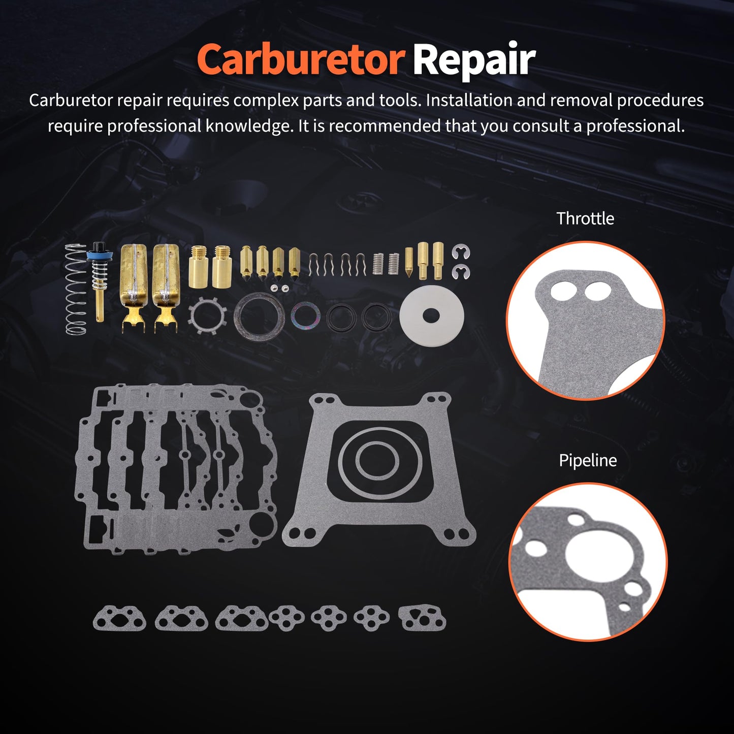 HiSport Carburetor Rebuild Kit with Bowl Cover Gasket Compatible with Edelbrock 1406 1405 1407 1408 1409 1410 1411