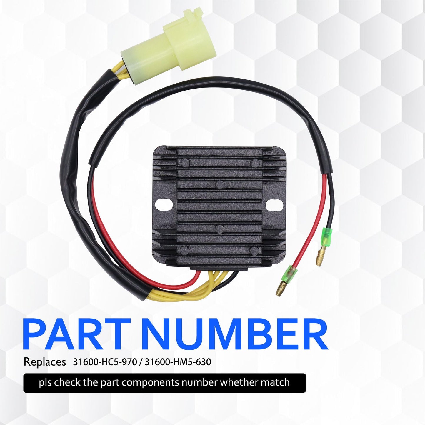 HiSport Voltage Regulator Rectifier Compatible with Honda Replaces 31600-HC5-970 31600-HM5-630