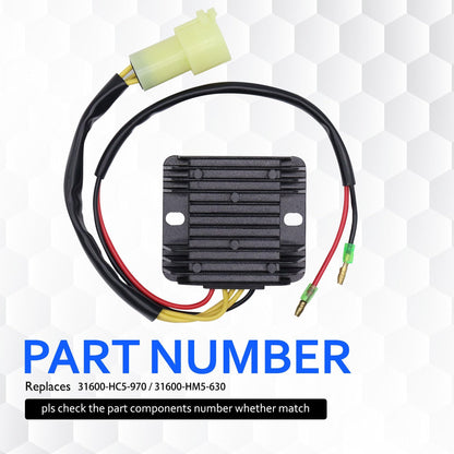 HiSport Voltage Regulator Rectifier Compatible with Honda Replaces 31600-HC5-970 31600-HM5-630
