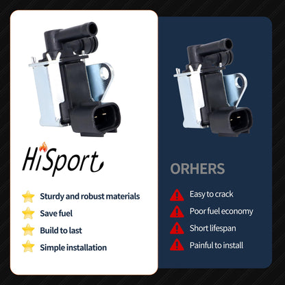 HiSport 36162-PNC-005 Vapor Canister Purge Solenoid Valve - Compatible with Acura RSX 2002-2004 Honda Civic 2002-2005 CR-V 2002-2004 - Replaces K5T46680